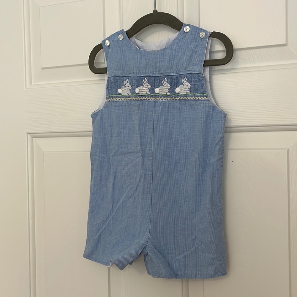 Petit Bebe Smocked Bunny Shortall - Size 24M - LIKE NEW